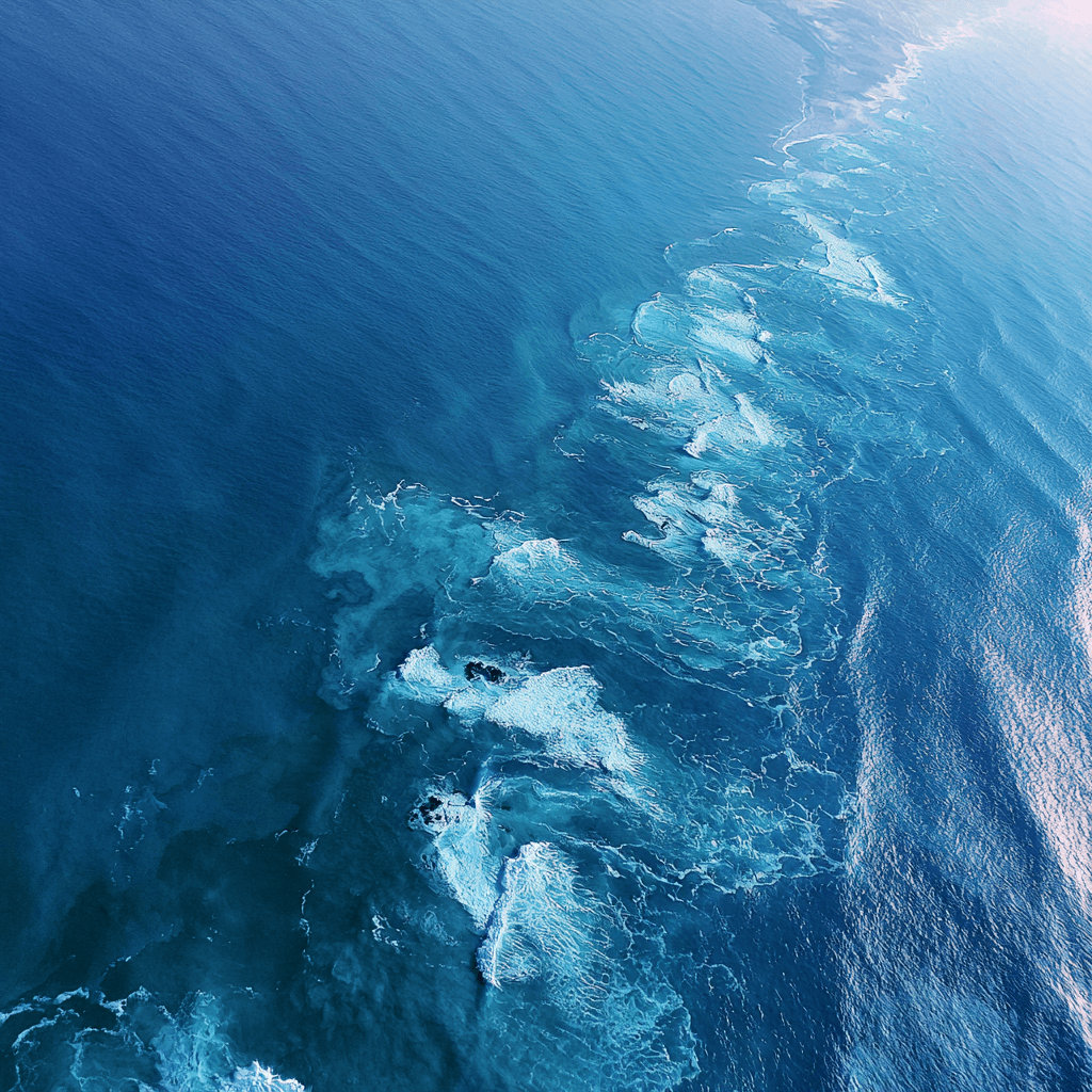 Blue sea from above